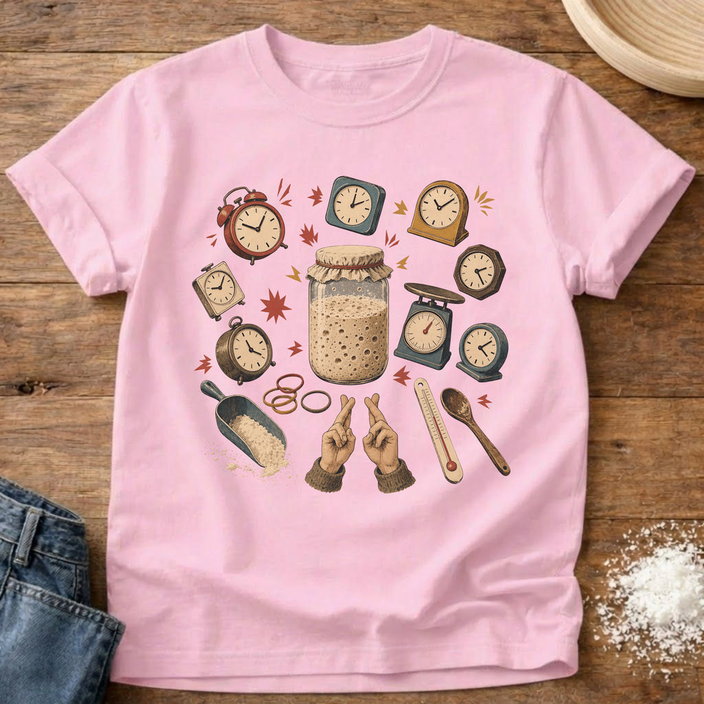 Knead More Fun Time and Hope Sourdough t-shirt in Blossom