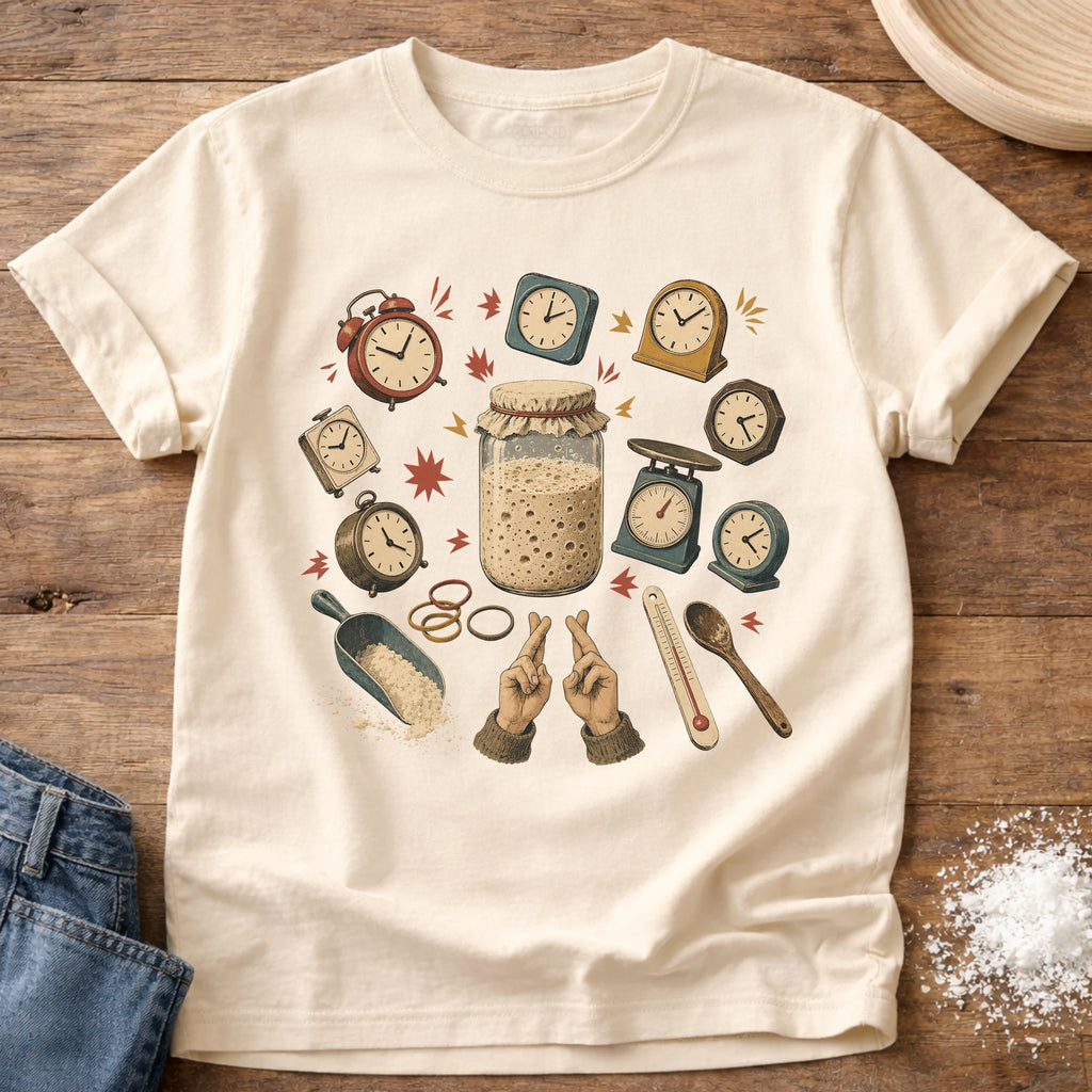 Knead More Fun Time and Hope Sourdough t-shirt in Ivory