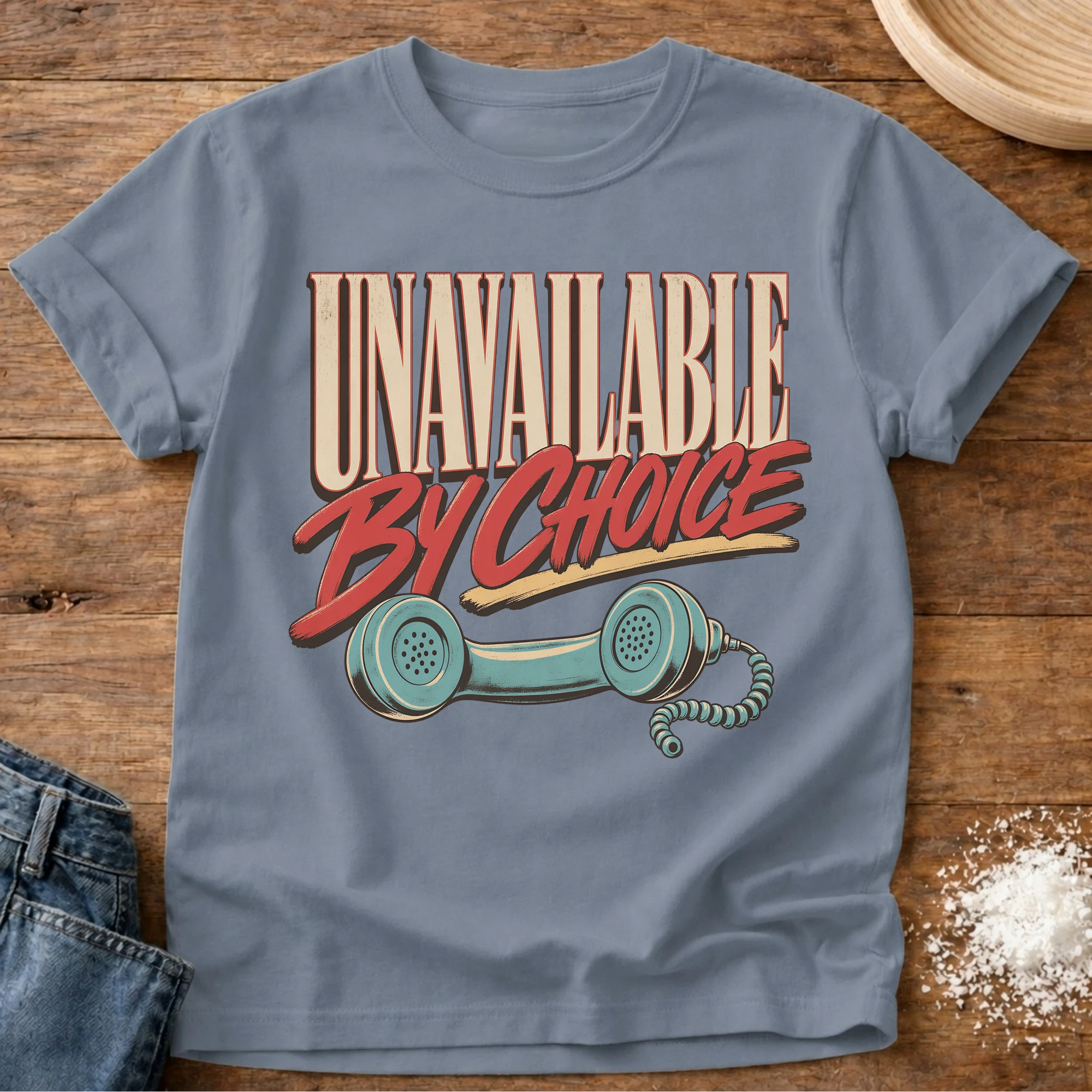 Knead More Fun Unavailable By Choice homebody t-shirt in Blue Jean