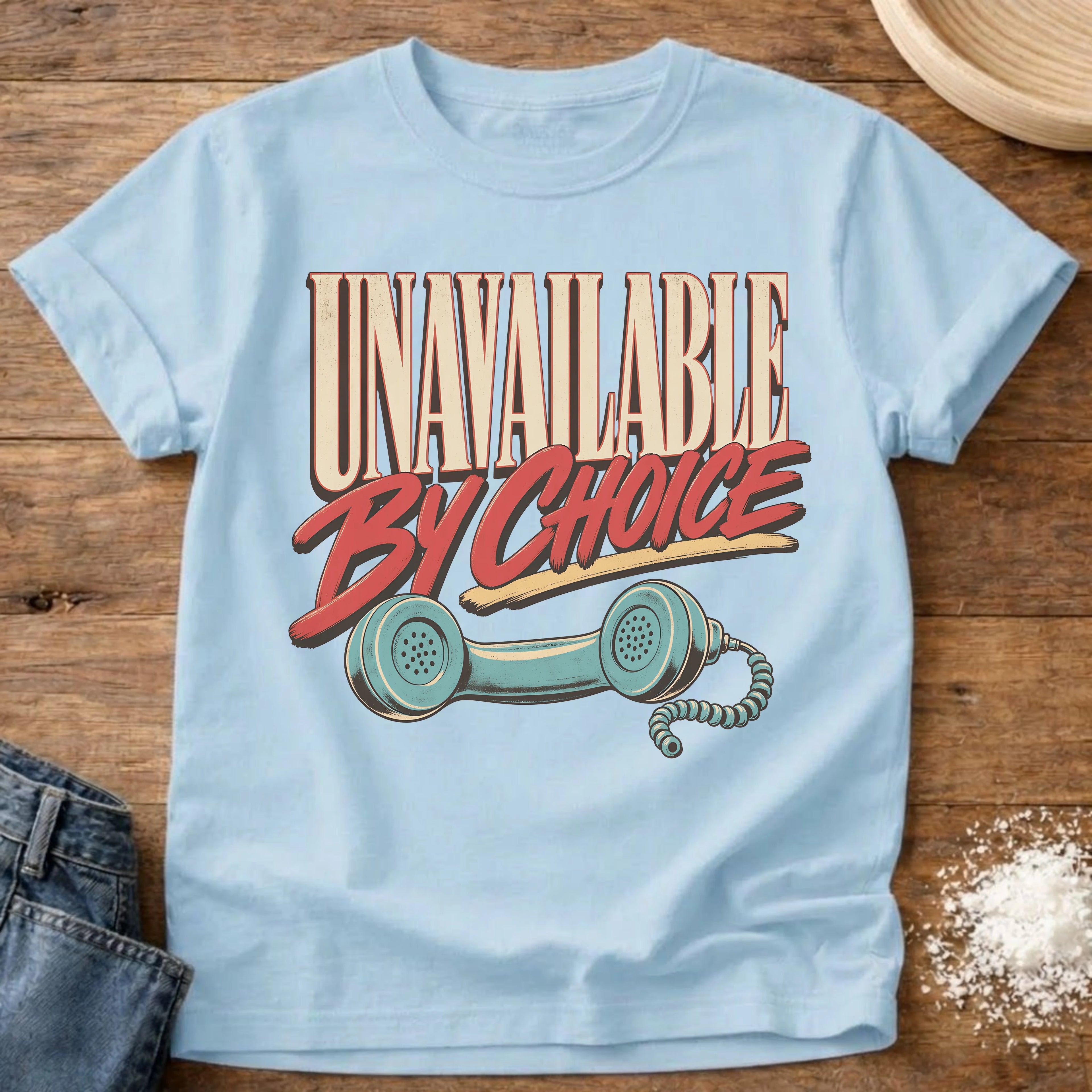 Knead More Fun Unavailable By Choice homebody t-shirt in Chambray