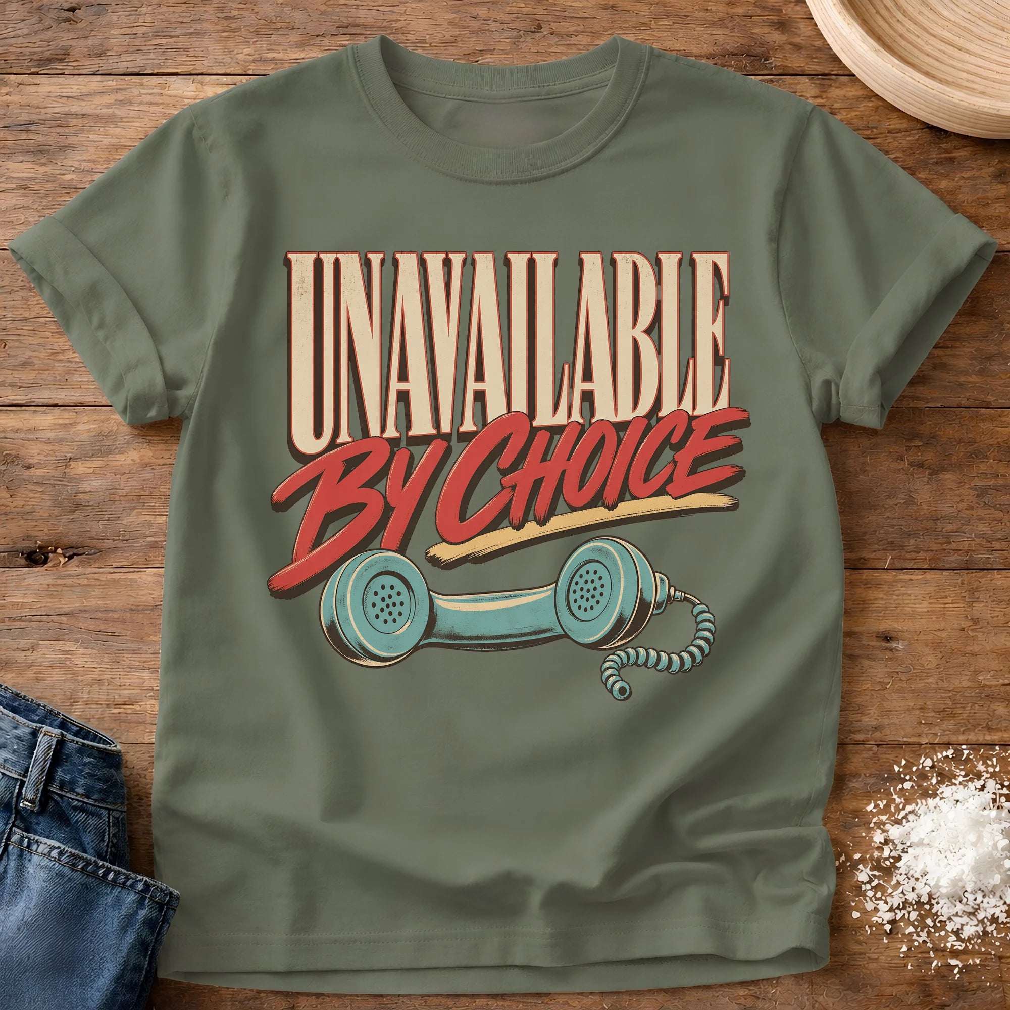 Knead More Fun Unavailable By Choice homebody t-shirt in Moss