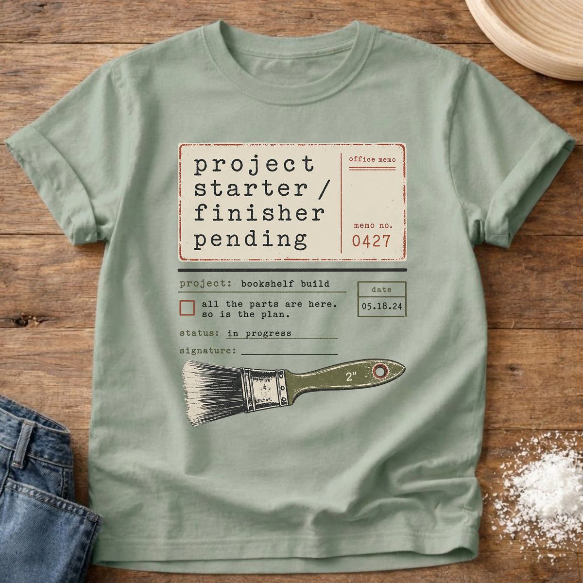 Knead More Fun unfinished projects crafter t-shirt in Bay