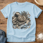 Knead More Fun Vintage Sourdough antique etching t-shirt in Chambray