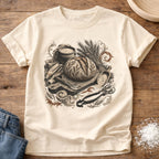 Knead More Fun Vintage Sourdough antique etching t-shirt in Ivory