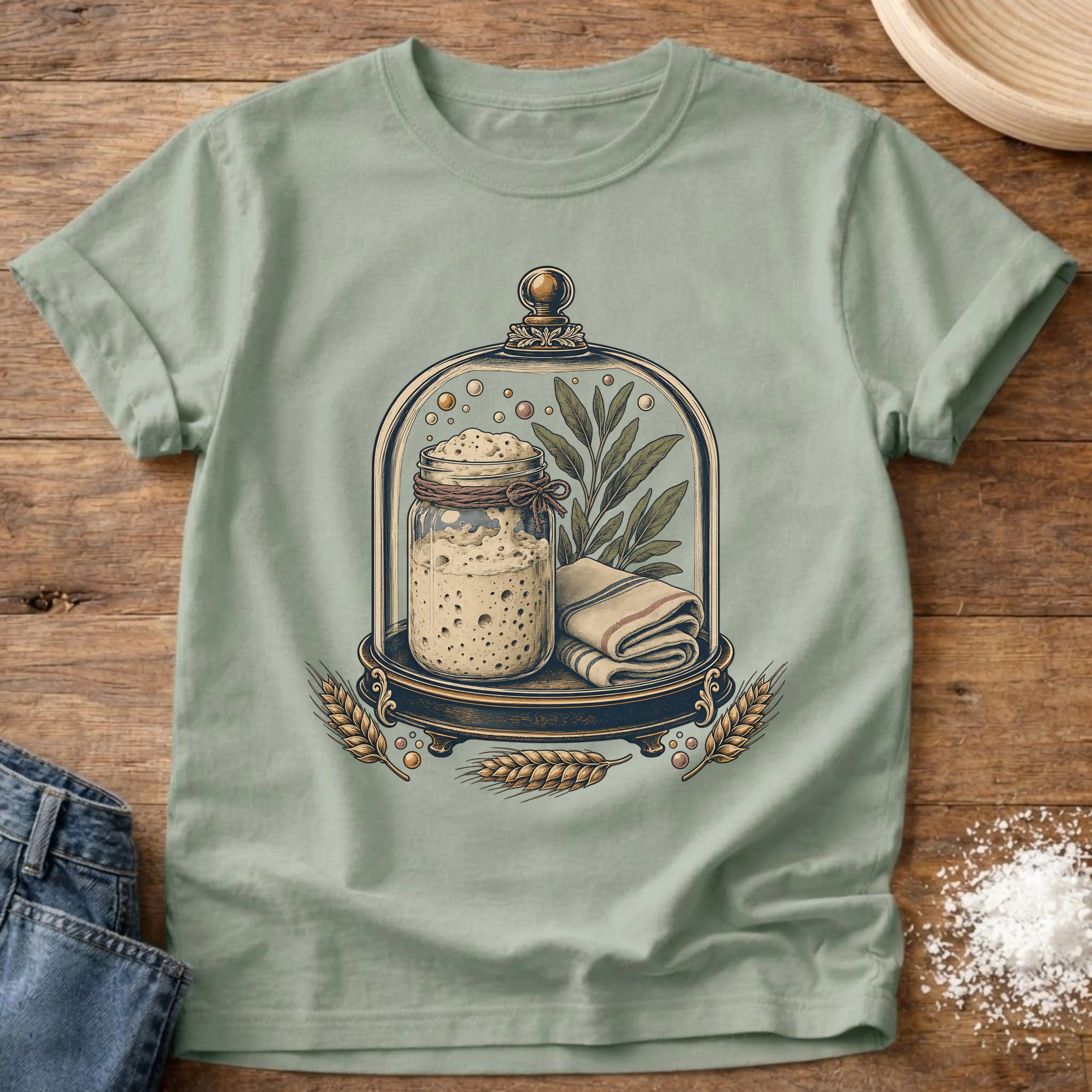 Knead More Fun vintage starter jar sourdough t-shirt in Bay