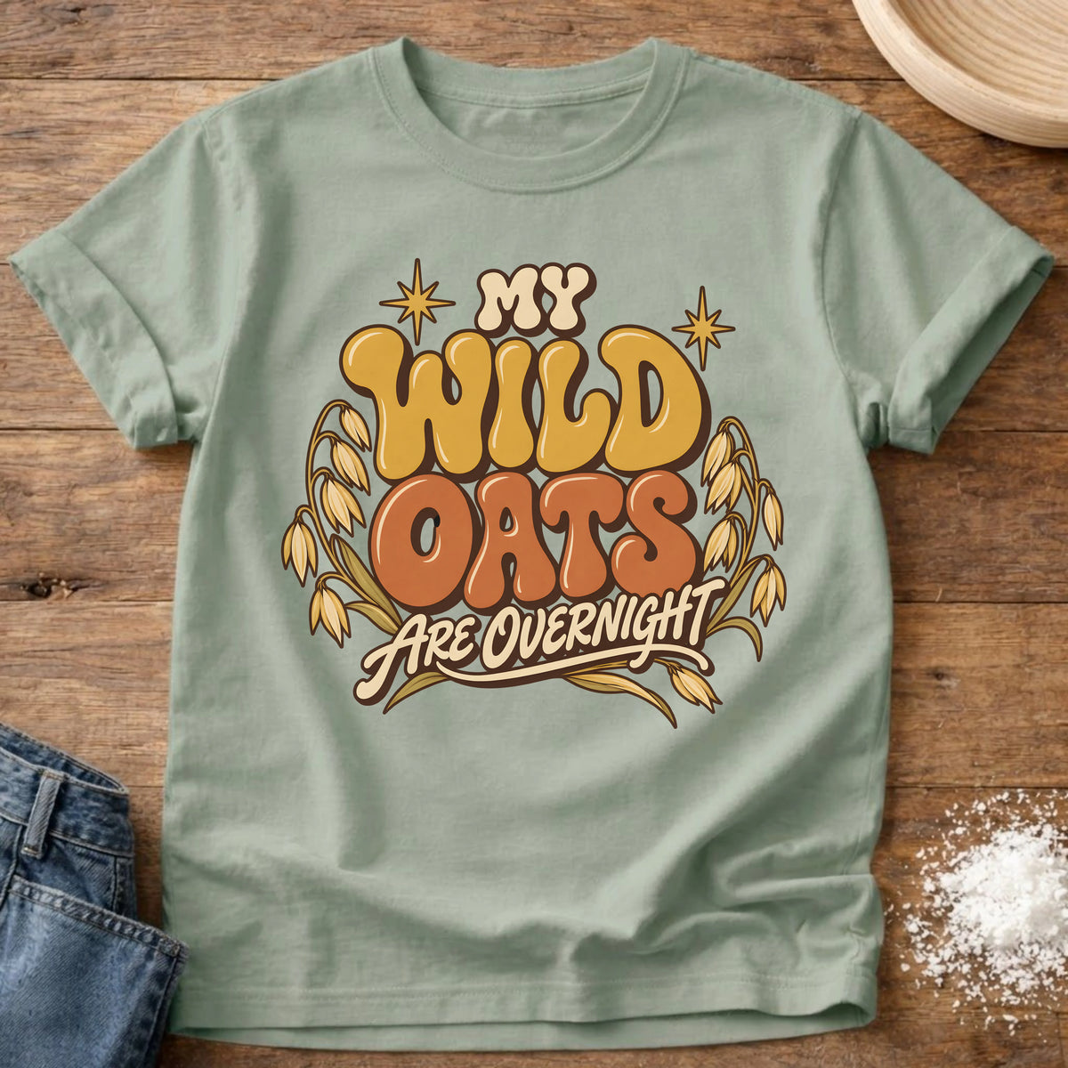 Knead More Fun Wild Oats t-shirt in Bay