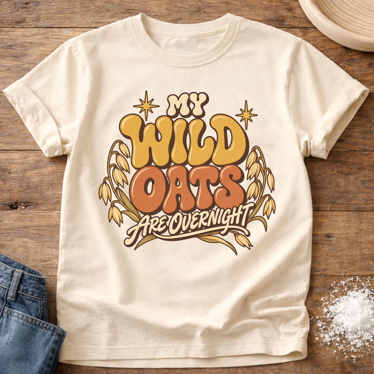 Knead More Fun Wild Oats t-shirt in Ivory
