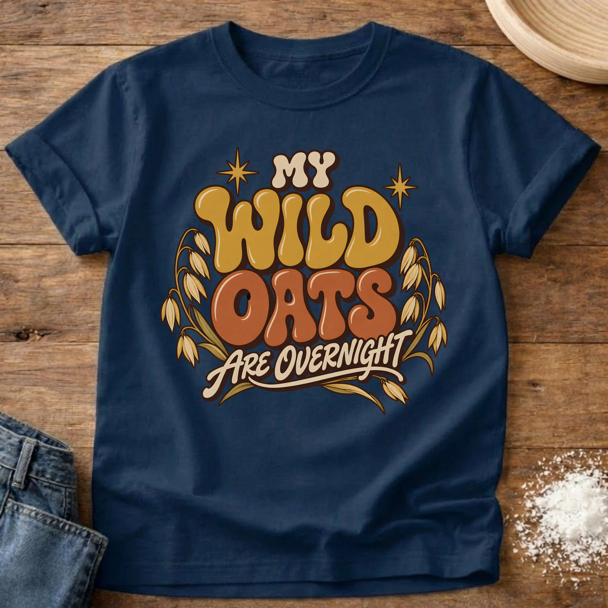 Knead More Fun Wild Oats t-shirt in Navy