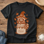 Knead More Fun Witchy Raccoon Starter Potion sourdough t-shirt in Black
