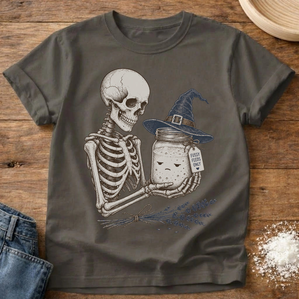 Knead More Fun Witchy Starter Skeleton t-shirt in Pepper