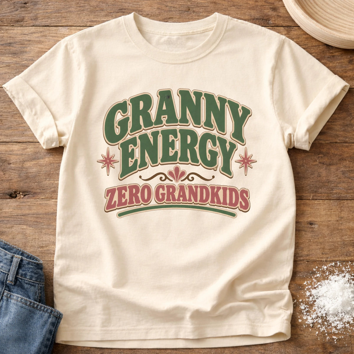Knead More Fun Zero Grandkids grannycore t-shirt in Ivory